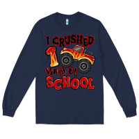 Navy i crushed 100 days of school monster truck Long Sleeve Tee - MaliasSmallBusiness