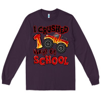 Plum i crushed 100 days of school monster truck Long Sleeve Tee - MaliasSmallBusiness