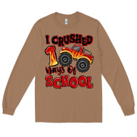 Toasted Coconut i crushed 100 days of school monster truck Long Sleeve Tee - MaliasSmallBusiness