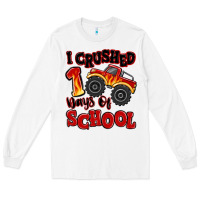 White i crushed 100 days of school monster truck Long Sleeve Tee - MaliasSmallBusiness