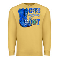 Antique Gold give cancer the boot colon cancer blue ribbon nca Premium Sweatshirt - NancyCooperArtShop
