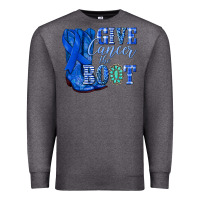 Charcoal Heather give cancer the boot colon cancer blue ribbon nca Premium Sweatshirt - NancyCooperArtShop