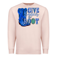 Give Cancer The Boot Colon Cancer Blue Ribbon Nca Premium Sweatshirt | Teevron