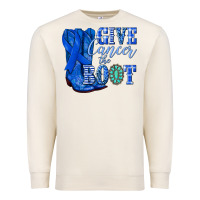Sandshell give cancer the boot colon cancer blue ribbon nca Premium Sweatshirt - NancyCooperArtShop