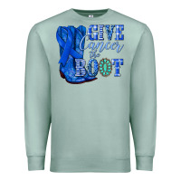 Seafoam give cancer the boot colon cancer blue ribbon nca Premium Sweatshirt - NancyCooperArtShop