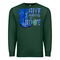 Sports Green give cancer the boot colon cancer blue ribbon nca Premium Sweatshirt - NancyCooperArtShop