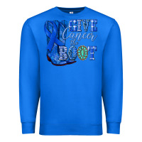 True Royal give cancer the boot colon cancer blue ribbon nca Premium Sweatshirt - NancyCooperArtShop