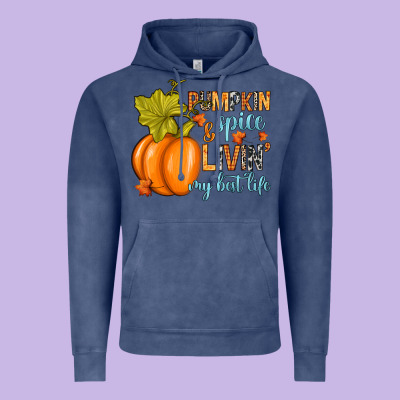 Pumpkin Spice And Livin' My Best Life Vintage Hoodie Designed By Ranaportraitstore