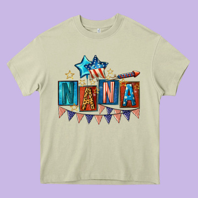 American Nana 4th Of July Heavy Core Tee Designed By Cowgirlartshop