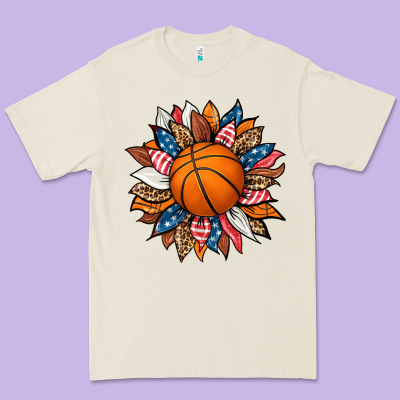 Basketball Sunflower Premium Tee Designed By Hra Design Shop