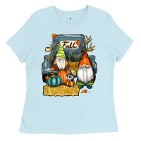 Baby Blue farm truck autumn gnomes Ladies Tee - RanaPortraitStore