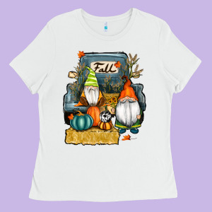 Farm Truck Autumn Gnomes Ladies Tee Designed By Ranaportraitstore
