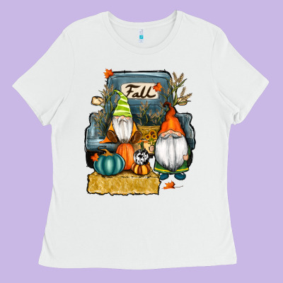 Farm Truck Autumn Gnomes Ladies Tee Designed By Ranaportraitstore