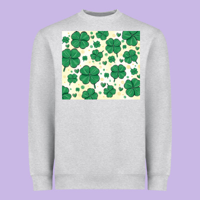 St Patrick Clover Heavyweight Sweatshirt Designed By Maliassmallbusiness