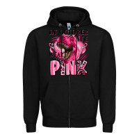 Black in october we wear pink dinosaur Zipper Hoodie - LillyAllenDesigns