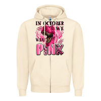 Sandshell in october we wear pink dinosaur Zipper Hoodie - LillyAllenDesigns