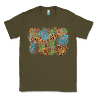 Army Green horseshoe leopard gemstone cactus background Classic Tee - AdoDesignShop