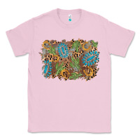 Bubblegum Pink horseshoe leopard gemstone cactus background Classic Tee - AdoDesignShop
