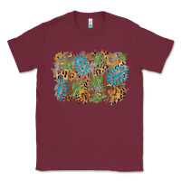 Burgundy horseshoe leopard gemstone cactus background Classic Tee - AdoDesignShop