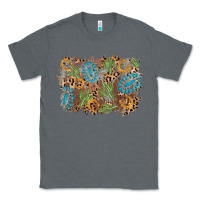 Charcoal Heather horseshoe leopard gemstone cactus background Classic Tee - AdoDesignShop