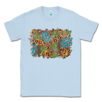 Dusty Blue horseshoe leopard gemstone cactus background Classic Tee - AdoDesignShop