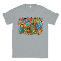 Heather Grey horseshoe leopard gemstone cactus background Classic Tee - AdoDesignShop