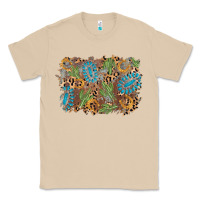 Mushroom horseshoe leopard gemstone cactus background Classic Tee - AdoDesignShop