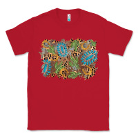 Red horseshoe leopard gemstone cactus background Classic Tee - AdoDesignShop