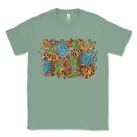 Sage horseshoe leopard gemstone cactus background Classic Tee - AdoDesignShop
