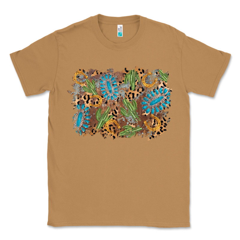 Horseshoe Leopard Gemstone Cactus Background Classic Tee by AdoDesignShop | Teevron