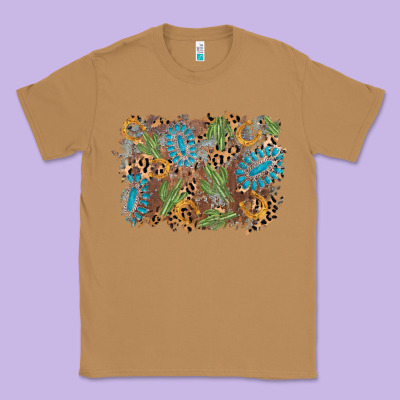 Horseshoe Leopard Gemstone Cactus Background Classic Tee Designed By Adodesignshop