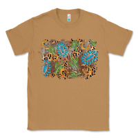 Toasted Coconut horseshoe leopard gemstone cactus background Classic Tee - AdoDesignShop