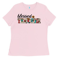 Bubblegum Pink blessed teacher Ladies Tee - JahusDesignShop