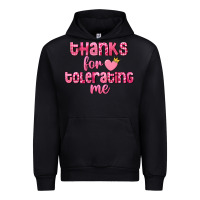 Black Thanks for tolerating me Valentine's Day Urban Hoodie - FaDigitalArtStudio