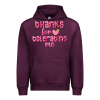 Mauve Wine Thanks for tolerating me Valentine's Day Urban Hoodie - FaDigitalArtStudio