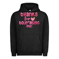 Pigment Black Thanks for tolerating me Valentine's Day Urban Hoodie - FaDigitalArtStudio