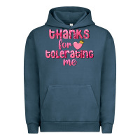 Pigment Midnight Navy Thanks for tolerating me Valentine's Day Urban Hoodie - FaDigitalArtStudio