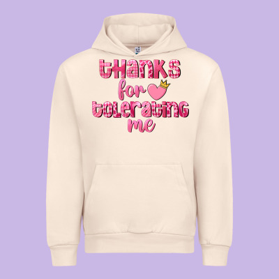 Thanks For Tolerating Me Valentine's Day Urban Hoodie Designed By Fadigitalartstudio