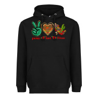 Black Peace Love Mexico Heavyweight Hoodie - texasbilliewilder