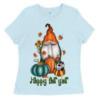 Baby Blue happy fall y'all gnome Ladies Tee - RanaPortraitStore