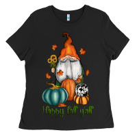 Black happy fall y'all gnome Ladies Tee - RanaPortraitStore