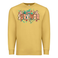 Antique Gold I am a survivor peach ribbon Premium Sweatshirt - NancyCooperArtShop