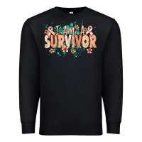 Black I am a survivor peach ribbon Premium Sweatshirt - NancyCooperArtShop