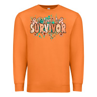 Carrot I am a survivor peach ribbon Premium Sweatshirt - NancyCooperArtShop