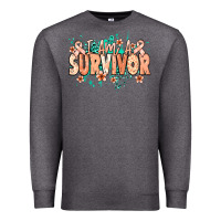 Charcoal Heather I am a survivor peach ribbon Premium Sweatshirt - NancyCooperArtShop