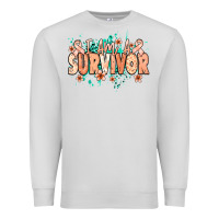 Dove Grey I am a survivor peach ribbon Premium Sweatshirt - NancyCooperArtShop