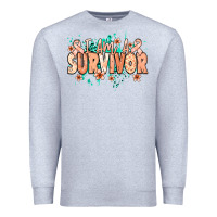 Heather Grey I am a survivor peach ribbon Premium Sweatshirt - NancyCooperArtShop