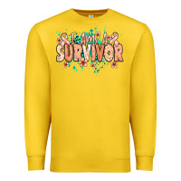 Lemon I am a survivor peach ribbon Premium Sweatshirt - NancyCooperArtShop