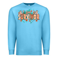 Ocean Blue I am a survivor peach ribbon Premium Sweatshirt - NancyCooperArtShop