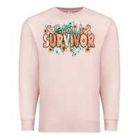 Pale Pink I am a survivor peach ribbon Premium Sweatshirt - NancyCooperArtShop
